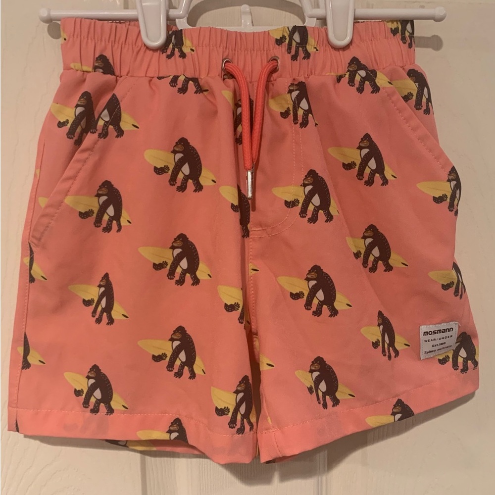 Mosmann Australia Kids Boys Pants  6/7 Years Monkey Surf Board Lined Swim Trunks